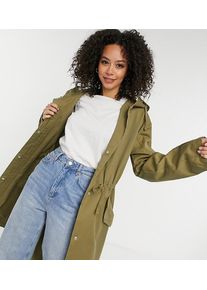 ASOS Tall ASOS DESIGN Tall longline parka in khaki-Neutral