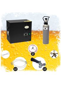 ich-zapfe Ensemble complet Tireuse a biere - AS-40 machine a biere, sous le comptoir, pompe a biere 2 lignes, 40 litres/h, professionnelle, Green Line