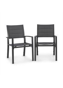 Blumfeldt Torremolinos, kerti székek 2 db, alumínium, comfortmesh, sötétszürke