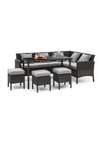 Blumfeldt Titania Dining Lounge Set, kerti ülőgarnitúra készlet, fekete/világosszürke