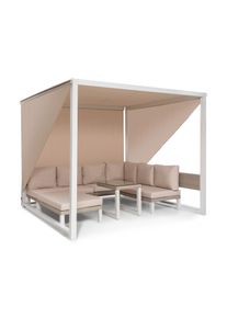 Blumfeldt Havana & Lounge-Set, pergola & lounge-set, 270 x 230 x 270 cm, 4 dvojsedadlá, biela