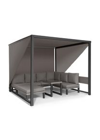 Blumfeldt Havana, pavilon & Lounge-Set, 270x230x270cm, 4 duplaülés, szürke