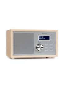 Auna Ambient DAB + / FM, rádió, BT 5.0, AUX bemenet, LCD kijelző, ébresztőóra, fa kivitel, barna