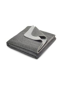 STEINBECK Doubleface-Decke Schurwolle Anthrazit/Hellgrau