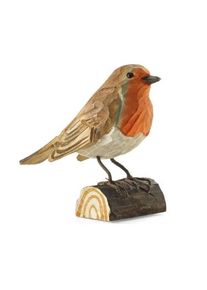 Wildlife Garden Rotkehlchen Lindenholz handgeschnitzt