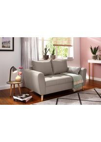 Home Affaire 2-Sitzer »Penelope«, Mit Feiner Steppung Im Skandinavischem Design grau, Größe B/H/T: 160 cm x 90 cm x 92 cm B/H/T: 160 cm x 90 cm x...
