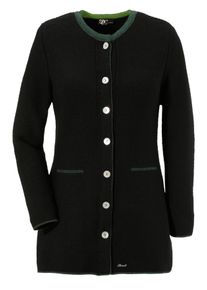 Turi Landhaus Trachtenstrickjacke, In Longform schwarz, Größe 38, Lässige Longform