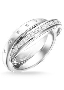 Thomas Sabo Silberring »tr2099-051-14«, Mit Zirkonia silberfarben, Größe 56, Extravagant - Zwei verschlungen Ringe