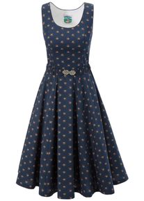 Turi Landhaus Trachtenkleid, (2 Tlg., Mit Stoffgürtel), Mit Blumenmotiv - Made In Europe blau, Größe 38 - N-Gr, Schlichtes Kleid mit Rosenmotiv...