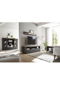 Home Affaire , Lowboard &raquo;Westminster&laquo;, im angesagten Landhaus-Look , grau , Grau dunkel, Applikation Wotan Eiche Dekor