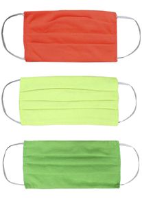 Zwillingsherz , Mund-Nasen-Masken , bunt , Neongr&uuml;n, neongelb, neonorange