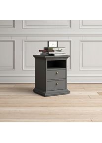 Home Affaire , Nachttisch &raquo;Paris&laquo;, im romatischen Landhaus-Stil mit 2 Schubladen und einem offenen Fach, Breite 43,6 cm , grau , matt grau