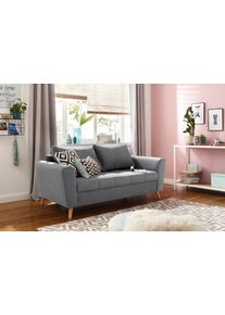 Home Affaire , 2-Sitzer »Jordsand«, mit feiner Steppung im skandinavischem Design , grau , hellgrau