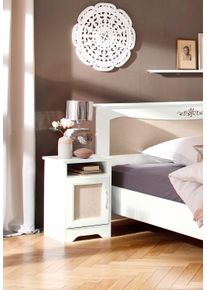 Home Affaire , Nachtkonsole &raquo;Lina&laquo;, Breite 44 cm mit Strukturstoffeinsatz , wei&szlig;