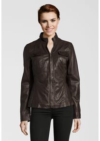 KRISS , Lederjacke &raquo;FLOWER&laquo;, Pattentaschen , braun , 42 , Normalgr&ouml;&szlig;en , Jacken