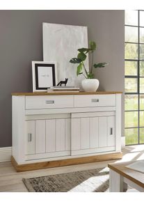 Home Affaire , Sideboard &raquo;ORLANDO&laquo;, im romantischen Landhaus-Look , wei&szlig; , Pinie Weiss Dekor
