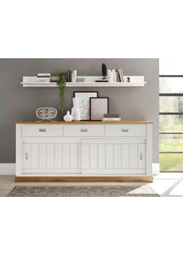 Home Affaire , Sideboard &raquo;ORLANDO&laquo;, im romantischen Landhaus-Look , wei&szlig; , Pinie Weiss Dekor