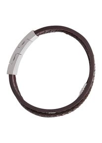 Fossil Bracelet silver / dark brown