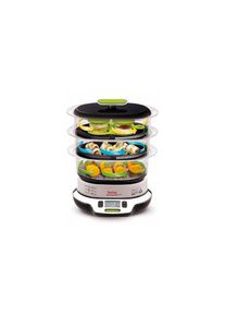 Tefal , Dampfgarer »VS4003 VitaCuisine Compact«, 1800 W , schwarz , schwarz-chromfarben , Drei getrennte Garbehälter