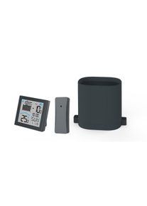 Hama , Wetterstation, (mit Außensensor), mit Funk-Regenmesser , schwarz , grau