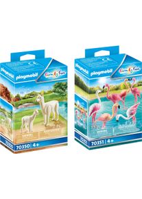 Playmobil® , Konstruktions-Spielset »Alpaka mit Baby (70350) und Flamingoschwarm (70351), Family Fun«, (Set, 2 St.), Made in Europe , bunt ,...