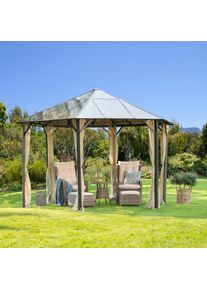 Konifera , Pavillon &raquo;Costa Brava&laquo;, BxT: 350x350 cm, Aluminium, ohne Seitenteile , braun