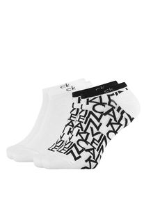 Calvin Klein - 2PACK repeat logo white členkové ponožky