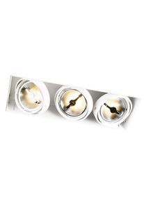 Qazqa Inbouwspot wit AR111 trimless 3-lichts - Oneon