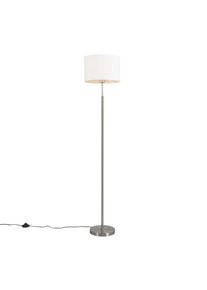 Qazqa Moderne vloerlamp wit rond - VT 1