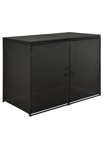 Juskys Box Mol 1, 2m hulladéktárolókra ̨ fekete, polirattanból 2 ajtóval