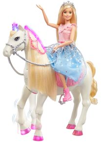 Barbie , Anziehpuppe »Prinzessinnen Abenteuer Tanzendes Pferd«, mit Licht und Sound , bunt , Puppen