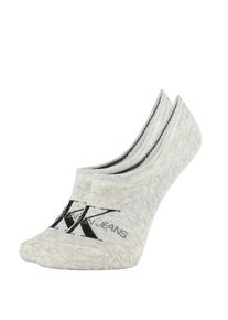Calvin Klein - CK jeans logo neviditeľné ponožky sivé