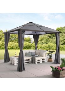 Konifera , Pavillon &raquo;Porto&laquo;, BxT: 300x300 cm, Stahlgestell, Polycarbonat-Dachplatten , braun