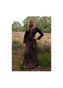 Cotehardie late medieval dress Ava long sleeve brown