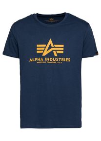 Alpha Industries Heren Shirt donkerblauw / mosterd XL