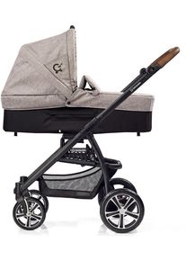 Gesslein , Kombi-Kinderwagen &raquo;F4 Air+&laquo; mit Babywanne &raquo;C3, Stein meliert/Tupfen&laquo;, Made in Germany; Kinderwagen , grau , Kinderwagen