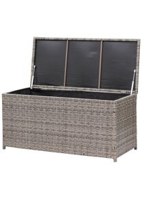 Merxx Auflagenbox, Polyrattan grau, Größe B/H/T: 123 cm x 60 cm x 54 cm B/H/T: 123 cm x 60 cm x 54 cm , Kissenbox zur platzsparenden und...