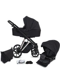 Knorrbaby , Kombi-Kinderwagen »Luzon Silver Edition, Schwarz«, 15 kg, Gestell faltbar; Made in Europe; Kinderwagen , schwarz , Kinderwagen