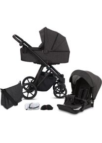 Knorrbaby , Kombi-Kinderwagen »Luzon Black Edition, Schiefer«, 15 kg, Gestell faltbar; Made in Europe; Kinderwagen , grau , Kinderwagen
