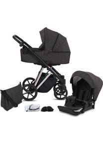 Knorrbaby , Kombi-Kinderwagen »Luzon Silver Edition, Schiefer«, 15 kg, Gestell faltbar; Made in Europe; Kinderwagen , grau , Kinderwagen