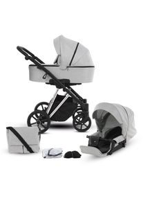 Knorrbaby , Kombi-Kinderwagen »Luzon Silver Edition, Hellgrau«, 15 kg, Gestell faltbar; Made in Europe; Kinderwagen , grau , Kinderwagen