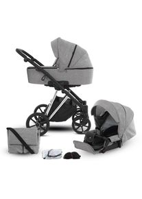Knorrbaby , Kombi-Kinderwagen »Luzon Silver Edition, Graphit«, 15 kg, Gestell faltbar; Made in Europe; Kinderwagen , grau , Kinderwagen