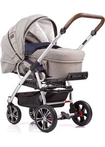 Gesslein , Kombi-Kinderwagen &raquo;F4 Air+, Black/Tabak mit Tragetasche C2 Compact, Grau/Blau&laquo;, ; Kinderwagen , grau , Kinderwagen