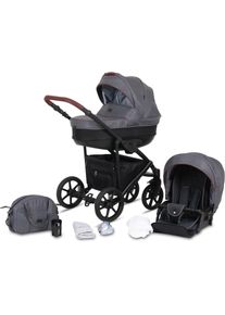 Knorrbaby , Kombi-Kinderwagen »Milos, Grau«, 15 kg, Gestell faltbar; Made in Europe; Kinderwagen , grau , Kinderwagen
