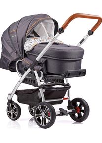 Gesslein , Kombi-Kinderwagen &raquo;F4 Air+, Eloxiert Cognac&laquo; mit Tragetasche &raquo;C1 Lift, Reh&laquo;, ; Made in Germany; Kinderwagen , braun , Kinderwagen
