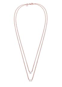 Elli Premium Dames Ketting rose-goud / wit 45