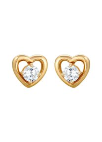 Elli Ohrringe 'Herz', Doppelstecker Damen gold / silber Größe One Size