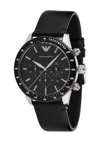 Emporio Armani Heren Analoog horloge zwart / zilver One Size
