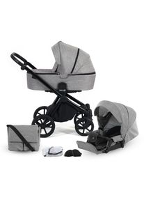 Knorrbaby , Kombi-Kinderwagen »Life+ 2.0, Graphit«, 15 kg, Gestell faltbar; Made in Europe; Kinderwagen , grau , Kinderwagen