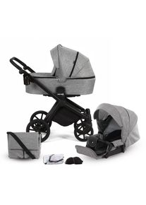 Knorrbaby , Kombi-Kinderwagen »Life+ 2.0 Black Edition, Graphit«, 15 kg, Gestell faltbar; Made in Europe; Kinderwagen , grau , Kinderwagen